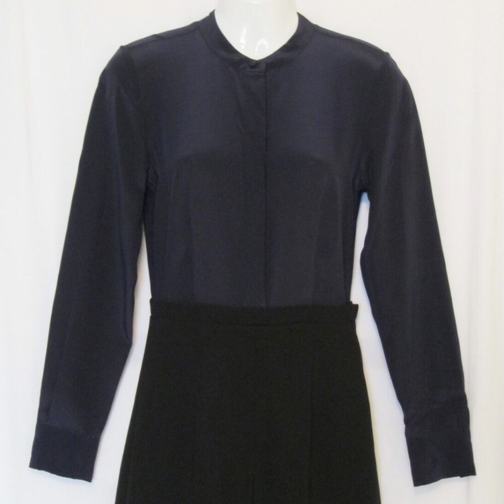 JCrew Collection Dress size 2 (Black skirt with navy silk shirt, 1 piece)